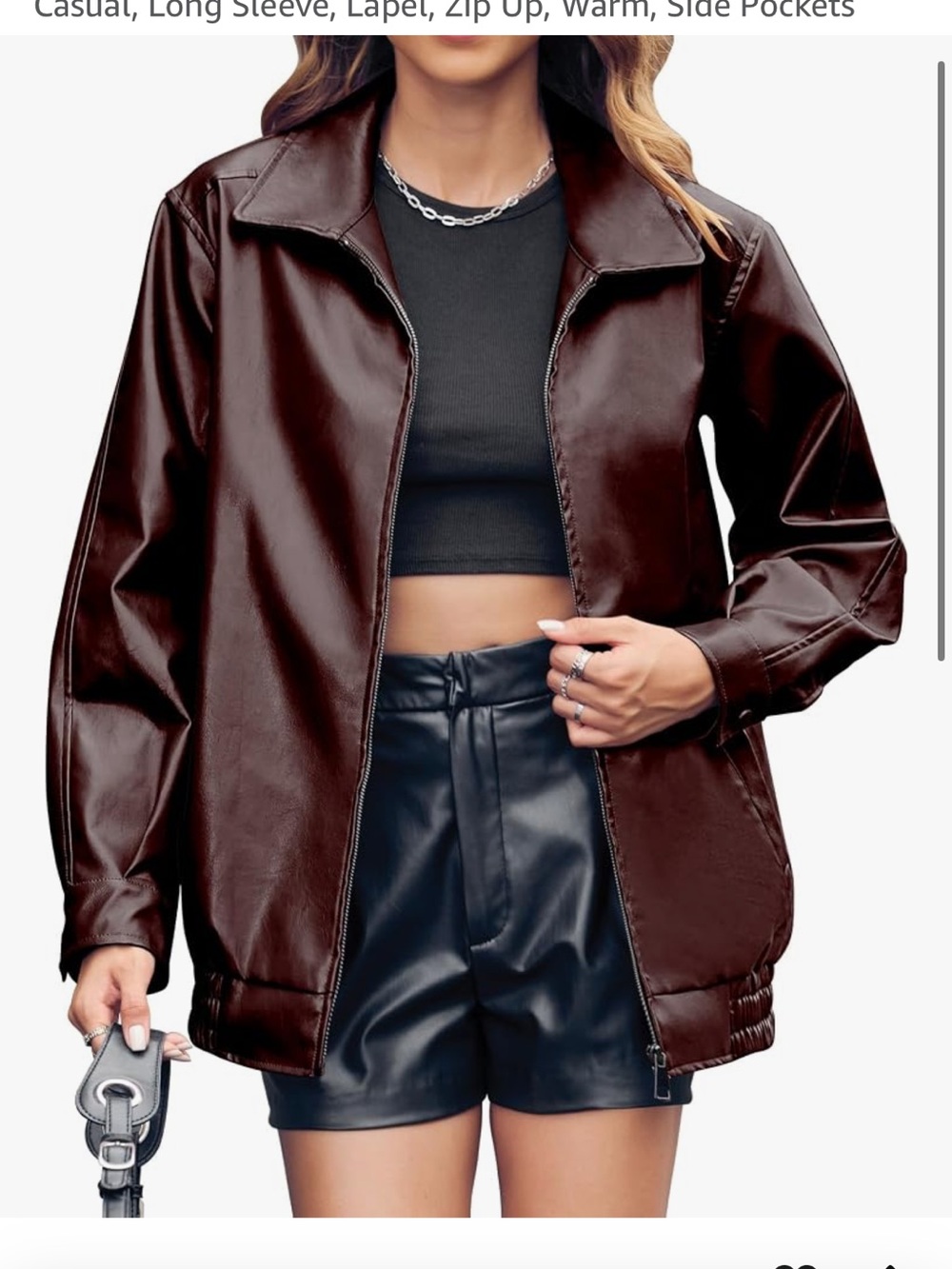 Women’s Dark Brown Leather Zip Jacket
